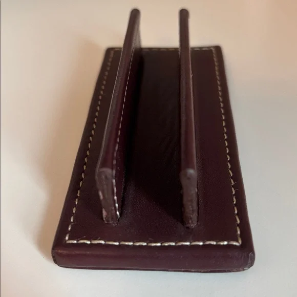 Coach Vintage Brown Leather Stamped Business Card Holder - Picture 7 of 10